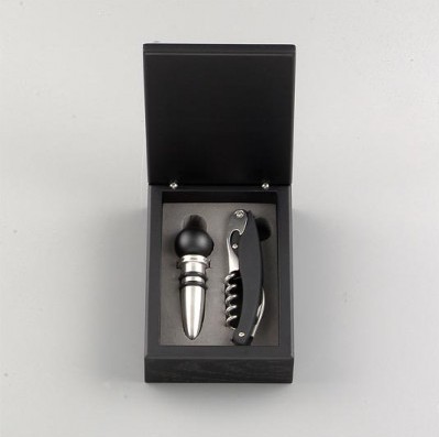 SCIP CB2003 
Black Wooden Box w/
 Wine Stopper & Corkscrew
