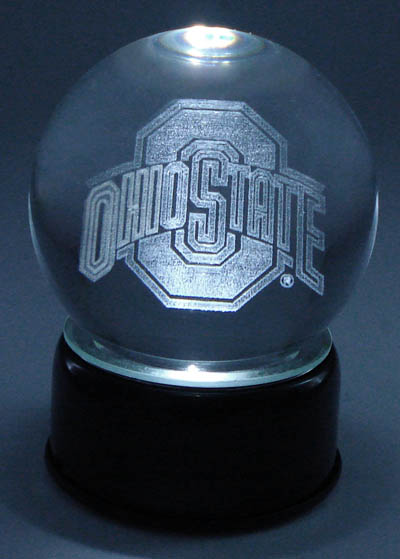 Sports Collectors Guild OhioStateLEM Ohio State U Logo Etched In Crystal, Base Musical And Lit