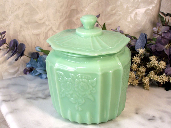 Mayfair Cookie Jar Jadeite Green