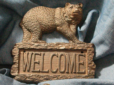 Bear Welcome Sign Cast Iron