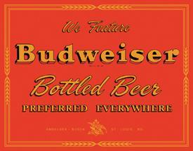 Tin Sign - Budweiser Preferred Everywhere