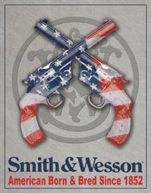 Tin Sign - Smith and Wesson American Born