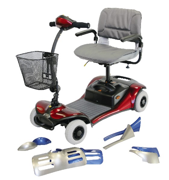 Scooter - Shoprider GK8-Dasher 4 Wheel Scooter Red/Blue/Champagne