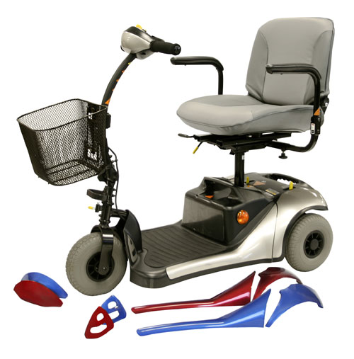 Shoprider GK73-Dasher 9 3 Wheel Scooter Red/Blue/Champagne