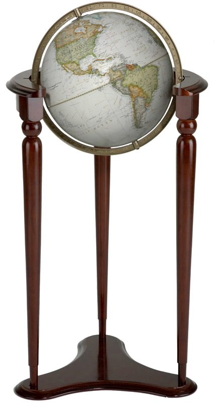 National Geographic Globes 10 12 05S The Brent - 12 Inch Diameter Non-Illuminated Parchment Ocean Globe with Wood Floor Stand