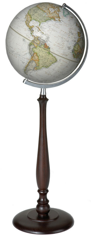 National Geographic Globes 10 12 21S The Executive - 12 Inch Diameter Non-Illuminated Parchment Ocean Globe with Wood Floor Stand