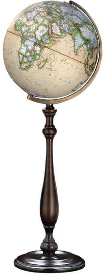 National Geographic Globes 15 34 78S The Pinnacle - 14 Inch Diameter Illuminated Brown Ocean Globe with Floor Stand