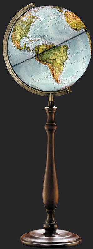 National Geographic Globes 14 34 78S The Envoy - 14 Inch Diameter Illuminated Blue Ocean Globe with Floor Stand