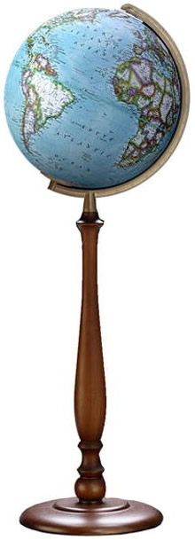 National Geographic Globes 14 30 78S The Expedition - 12 Inch Diameter Non-Illuminated Blue Ocean Globe with Wood Floor Stand
