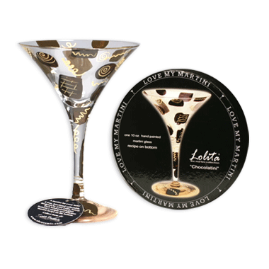 
Lolita Hand Painted Martini Glass, 

CHOCOLATE MARTINI GLASS
