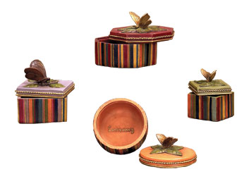 SI 91-2598 Set 4 Butterfly Dresser Boxes by Sterling Industries