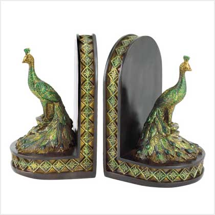 SWM 38437 Peacock Bookends with Style Jewel Tone