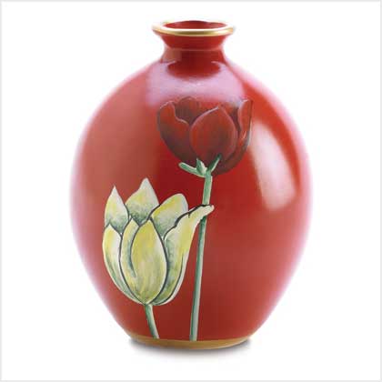 HAND PAINTED TULIP VASE