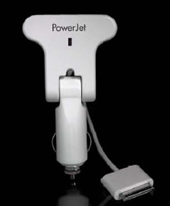 I Jet IJET-POWERJET-W Car Charger w/ Dock WHITE