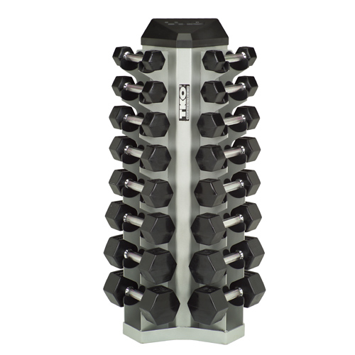 TKO 826VDR8 8 Pr. Vertical Dumbbell Rack Silver Metallic