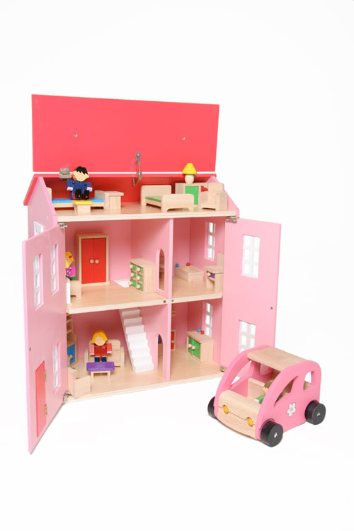 Doll Sale - The Toy Workshop TDH5 Large Dolls House + Family Car