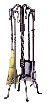 Uniflame F1440 5 PC VINTAGE COPPER TRIPLE TWIST ROD FIRESET