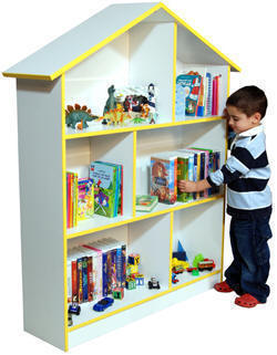 A Dolls House - Venture Horizon Doll House/Bookcase Wh/yellow 5010