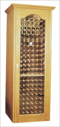 Wine Cabinet - Vinotemp 250G 160 Bottle Wine Cooler Cabinet With Glass Door - White Oak