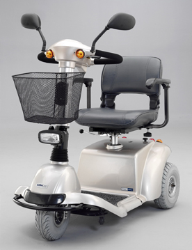 3 Wheel Scooters - ActiveCare Medical PILOT18-BRG Pilot 2310 18 Inch Seat 3-Wheel Standard Scooter - Burgundy