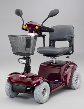 Scooter - ActiveCare Medical PILOT18-BRG Pilot 2410 18 Inch Seat 4-Wheel Standard Scooter - Burgundy
