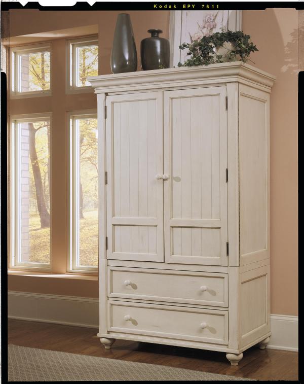 Bedroom Armoire - Klaussner 842690TVAR TV Armoire-White Finish