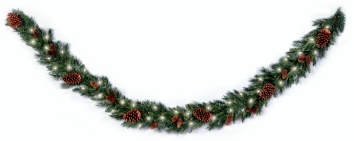 National Tree Company PC9GLO 9 Foot x 10 Inch Pine Cone Garland with 50 Clear Lights