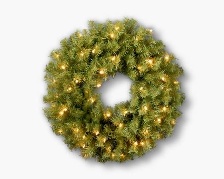 National Tree Co. 24" Prelit Norwood Fir Christmas Wreath with Clear Lights