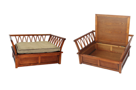 Pet Beds - S And H Pet Products SHPF1004 Pet Geometric Bed With Compartment
