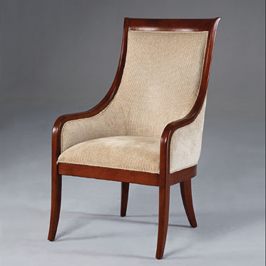 Barrel Chairs - Powell 987-866 Vancouver High Barrel Back Transitional Chair With Beige Chenille Fabric 20 Inch Seat Height