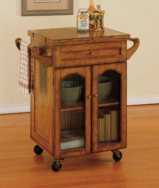 Powell 439462 Noble Oak Kitchen Cart