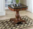 Multi Game Tables - Powell 643-207 Beacon Hill Game Table With Game Pieces - Beacon Hill Cherry Finish With Multi Color Marble Top And Inlaid Game Board