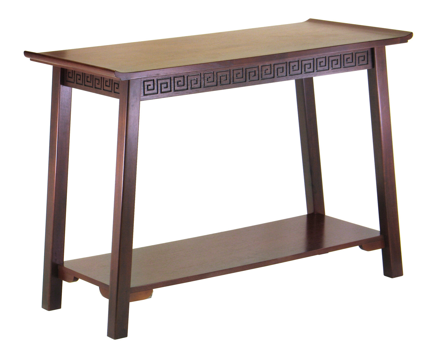 Console Tables - Winsome 94741 Chinois Console Table With Shelf - Antique Walnut