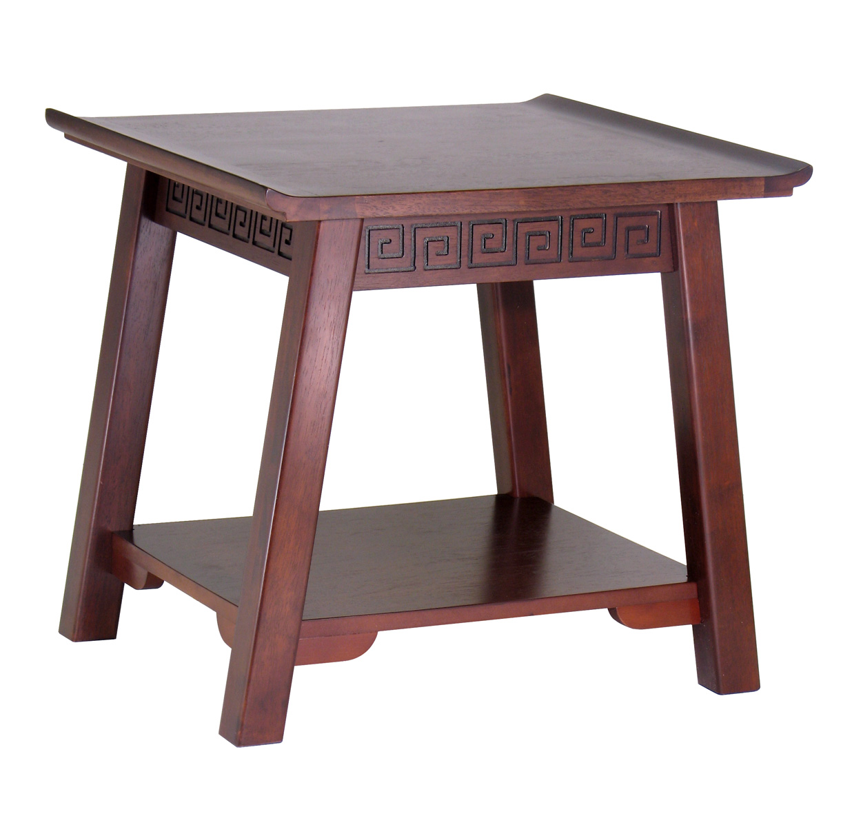 Winsome 94720 Chinois End Table with Shelf - Antique Walnut