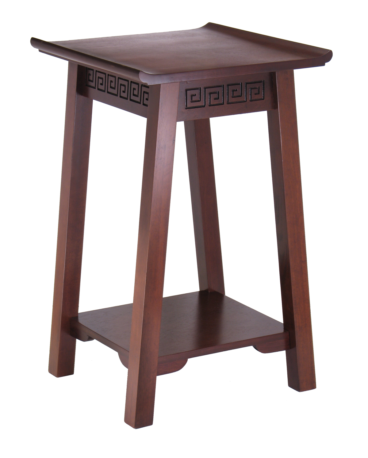 Winsome 94718 Chinois Square High Table with Shelf - Antique Walnut