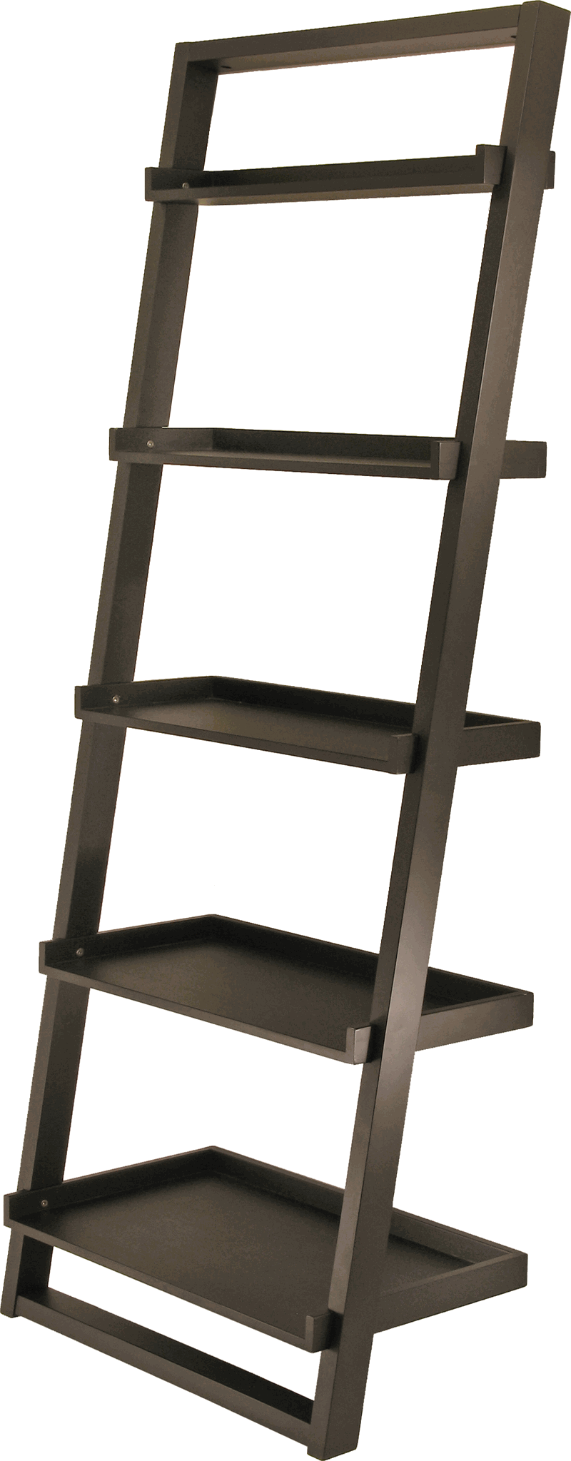 29525 Black Leaning Bookshelf - 5 Tier