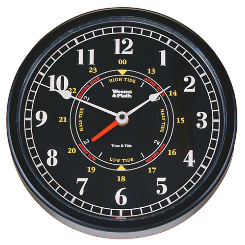 Weems and Plath 440315 Trident Time and Tide Clock - Ten inch Black Dial