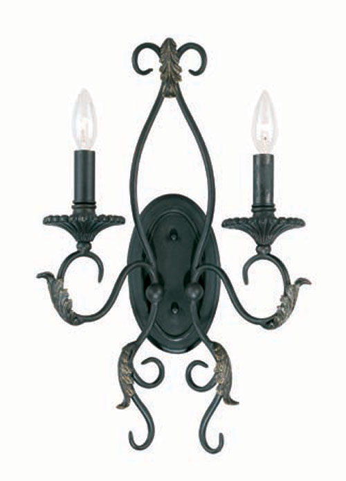 UPC 897821001206 product image for World Imports 6262-99 - Angela Two Light Wall Sconce in Wrought Iron | upcitemdb.com