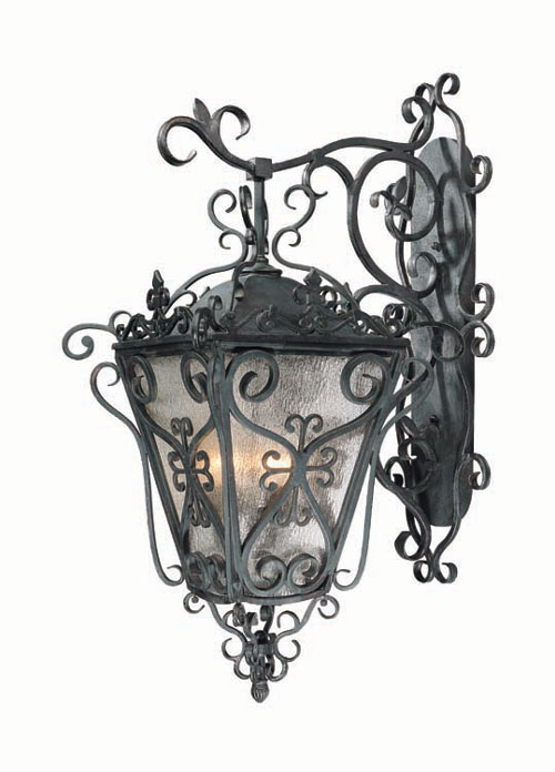 World Imports 9022-99 - Outdoor Large Four Light Hanging Wall Mount Lantern in Wrought Iron
