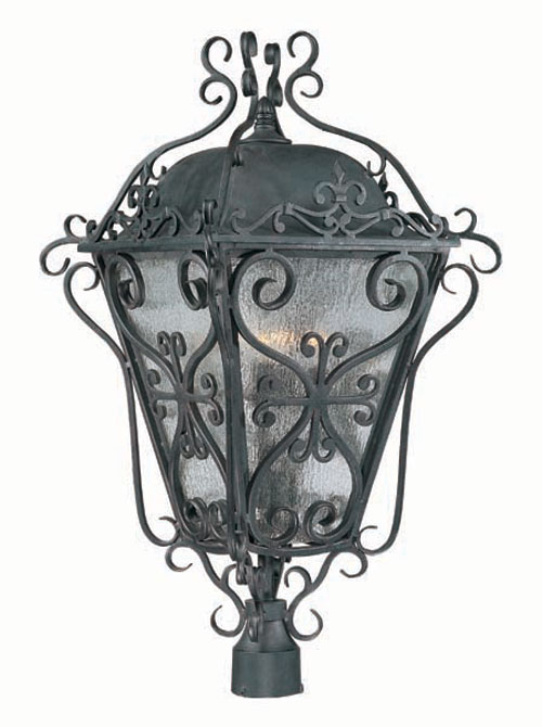World Imports 9024-99 - Outdoor Four Light Post Lantern in Wrought Iron