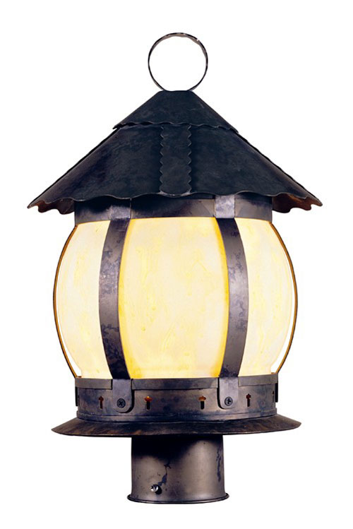 World Imports 12916-06 - Carmel Three Light Outdoor Post Lantern in Flemish