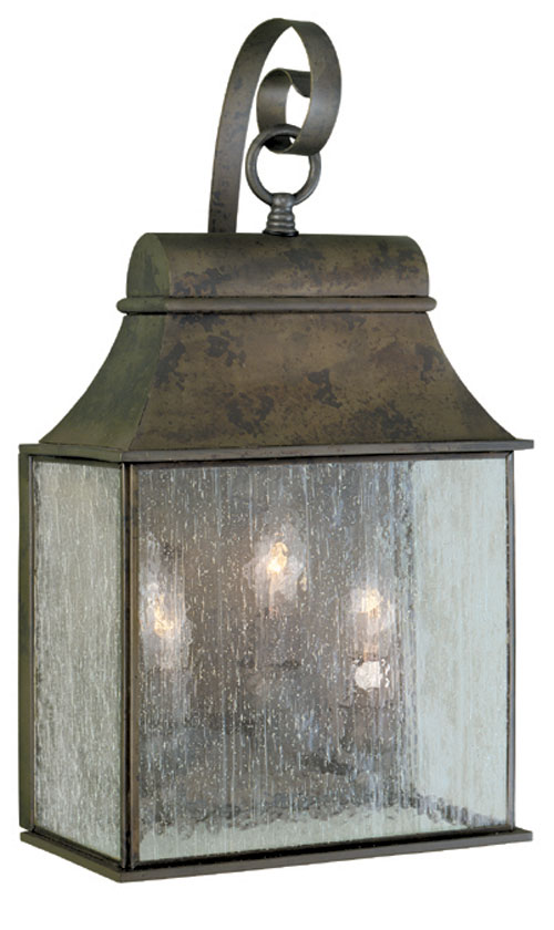 World Imports 61313-06 - Outdoor Three Light Hanging Wall Mount Lantern in Flemish