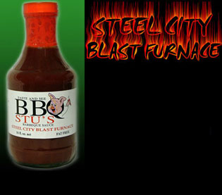 BBQ Stu s 57844-10002 20 oz. Steel City Blast Furnace Barbecue Sauce - 6 Pack