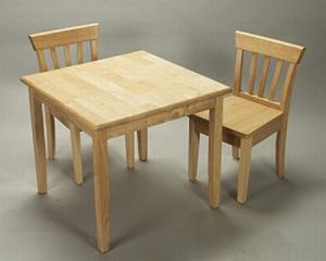 Giftmark 4525N Childrens Square Table  2 Chair Set Natural
