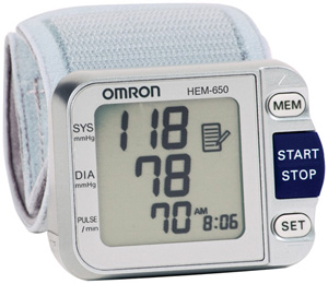 OMRON HEM-650 Wrist-Type Blood Pressure Monitor with Advanced Positioning Sensor