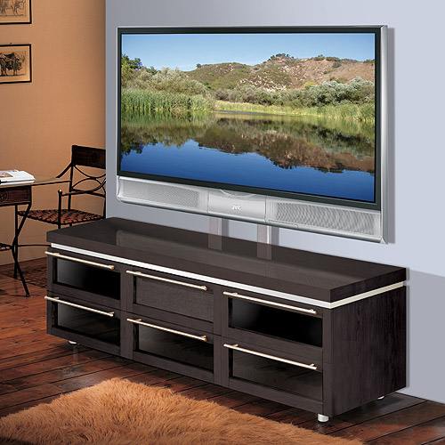 Entertainment Cabinets - BELLO INTERNATIONAL LLC PR10ESPRESSO Real Wood Polished Espresso Finish Home Entertainment Cabinet