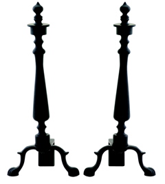 Uniflame A-1235 LARGE BLACK URN NIPPLE ANDIRONS