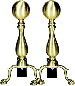 Uniflame A-8125 SOLID ANTIQUE BRASS MEDIUM BALL ANDIRON