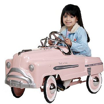 American-Retro AR-4002 Classic Pedal Sedan-Pretty in Pink - Gray Trim