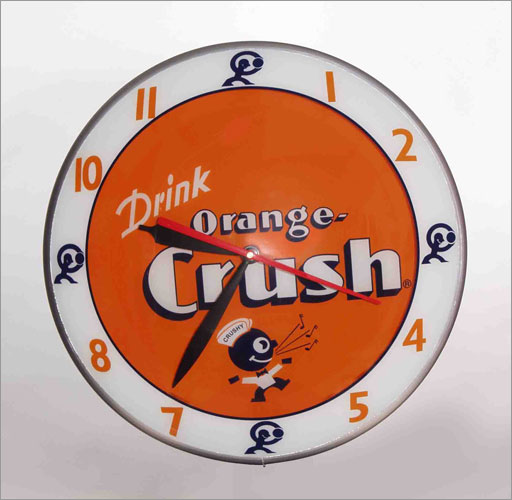 American-Retro AR-8009 Double Bubble Orange Crush Clock